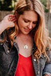 Rustic sheep necklace with flower crown, farm animal jewelry - Whimsy Spirit Shop