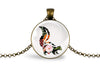 Skunk Necklace With Floral Design – Woodland Wildlife Nature Pendant Jewelry