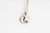 Skunk Necklace With Floral Design – Woodland Wildlife Nature Pendant Jewelry – Bronze