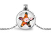 Starfish Necklace With Floral Design – Coastal Ocean Nature Pendant Jewelry