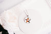 Starfish Necklace With Floral Design – Coastal Ocean Nature Pendant Jewelry – Silver
