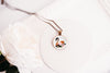 Swan Necklace With Floral Design – Elegant Grace Nature Pendant Jewelry – Bronze