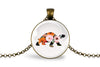 Tortoise Necklace With Floral Design – Nature Wildlife Nature Pendant Jewelry
