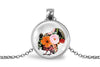 Turkey Necklace With Floral Design – Farmhouse Autumn Nature Pendant Jewelry
