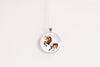 Unicorn floral silhouette necklace, glass cabochon pendant, magical fantasy botanical