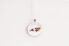 Walrus floral silhouette necklace, glass cabochon pendant, arctic wildlife botanical