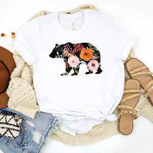 Floral Bear T Shirt T-Shirts Whimsy Spirit Store   