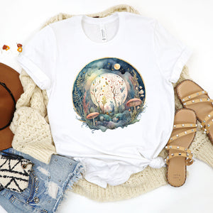 Mushroom Moon Shirt Plus Size T-Shirts Whimsy Spirit Store   