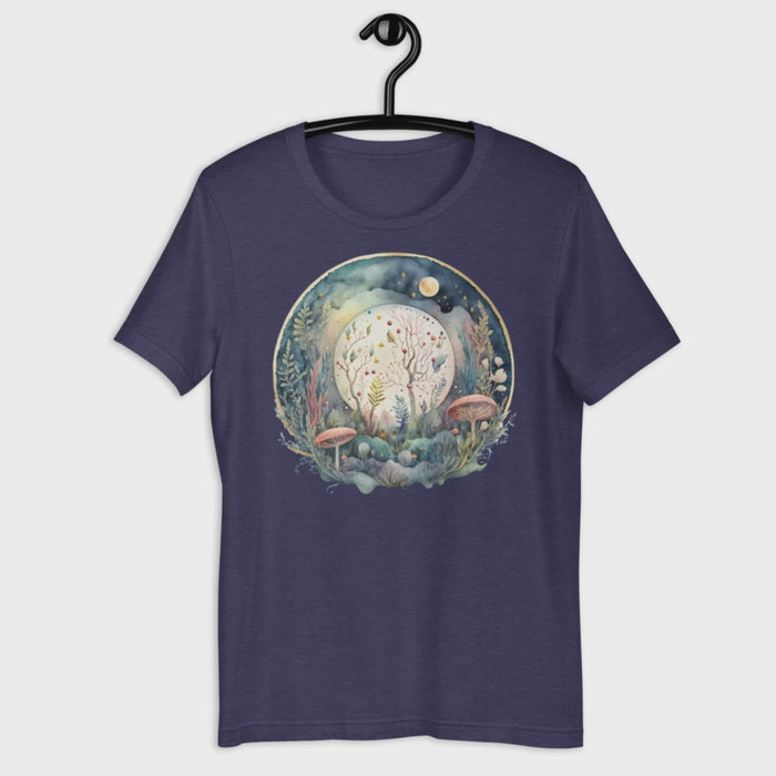 Mushroom T-Shirt in Heather Navy Plus Size T-Shirts Whimsy Spirit Store